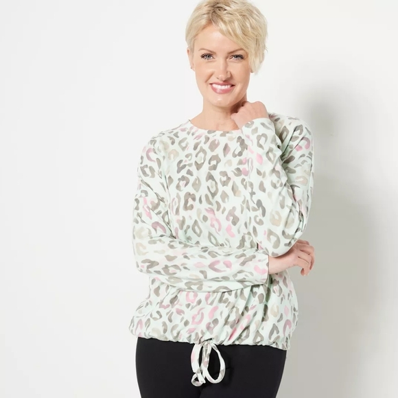 Belle by Kim Gravel Tops - Belle by Kim Gravel cheetah white and pink
